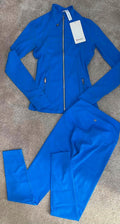 Royal blue gold zip lulu